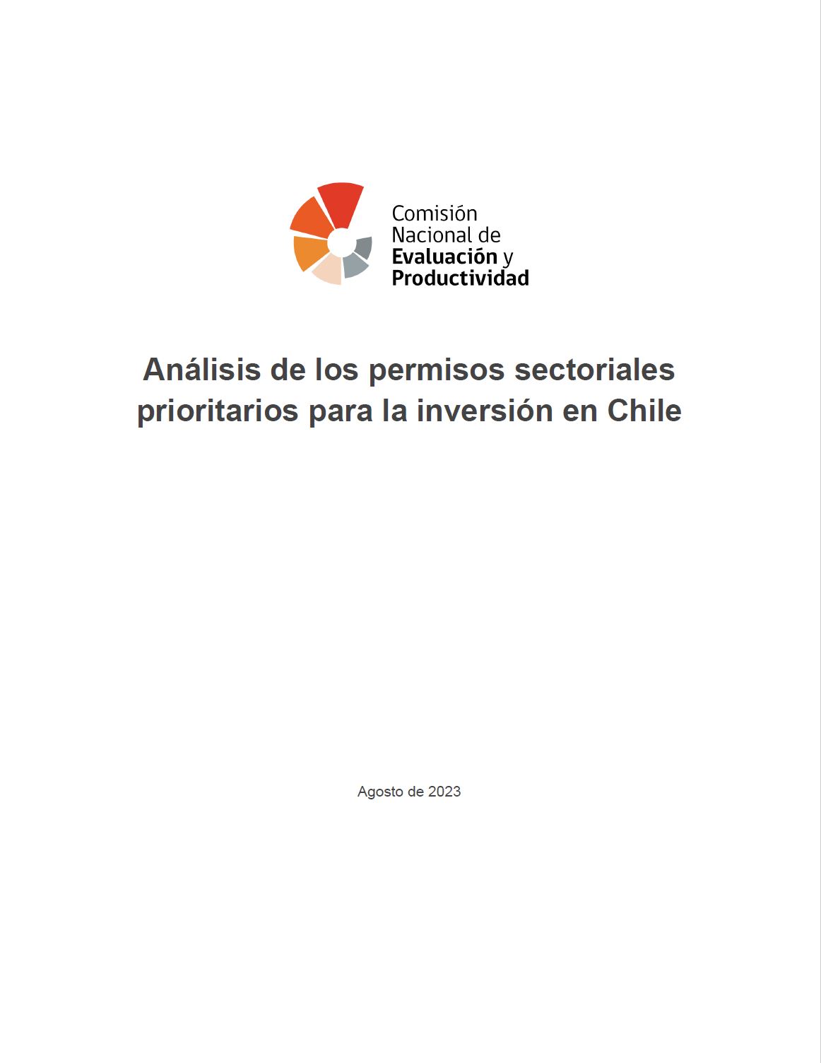 Portada del documento de Anlisis de los permisos sectoriales prioritarios para la inversin en Chile